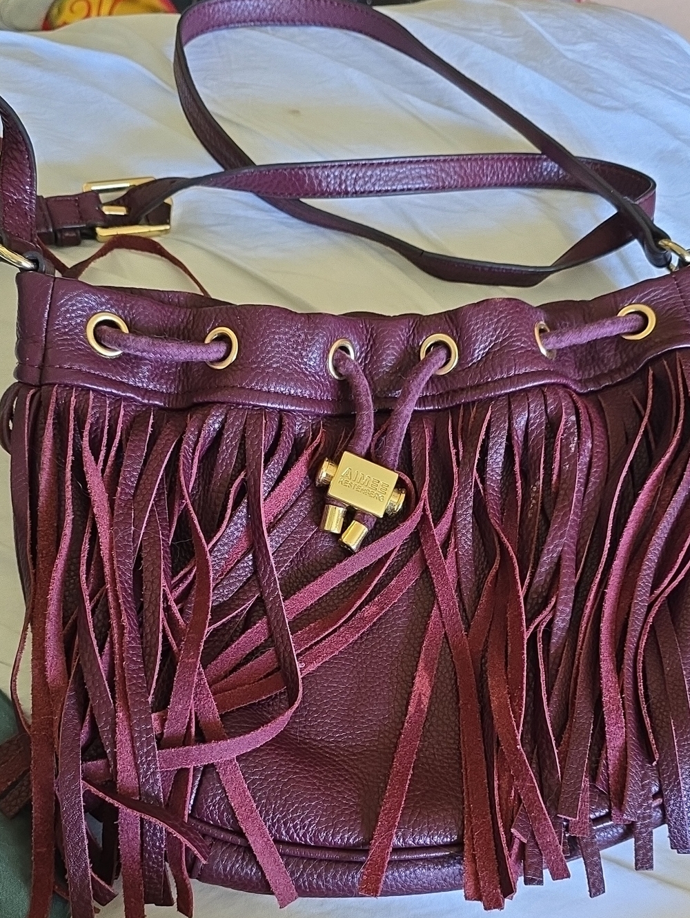 Aimee kestenberg burgundy Fringe Crossbody Bag - Picture 1 of 6